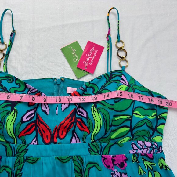 NWT Beautiful Lilly Pulitzer Joanna Maxi Dress HTF Size14 Gold Details on Straps - Picture 8 of 14